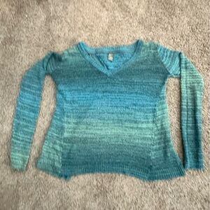 Prana Women's V-Neck Sweater - Blue Green